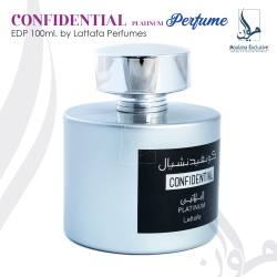 Lattafa Confidential Platinum EDP - Eau De Parfum 100ML (3.4 oz) | Long-Lasting Spray I Platinum Bottle I Oudy, Musky Scent