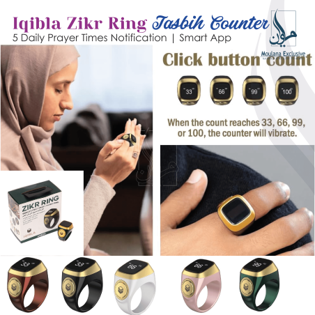Zikr Ring Iqibla Smart Ring For Muslim Prayers Including A Reminder Of The Five Daily Prayers Iqibla Smart Tasbih Zikr